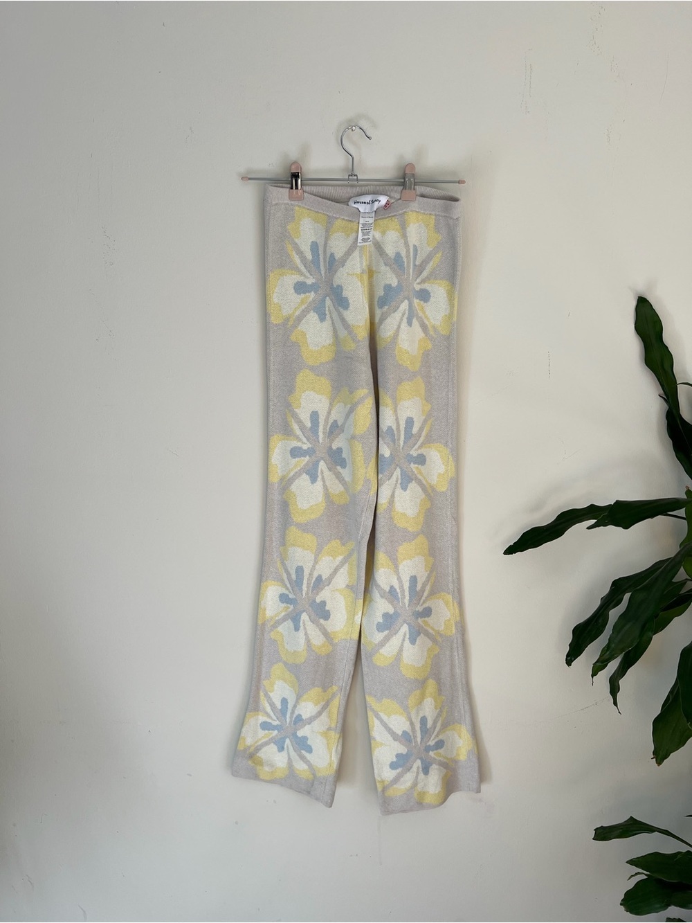 House of Sunny Beige Sweater with Yellow & Light Blue Floral Accents